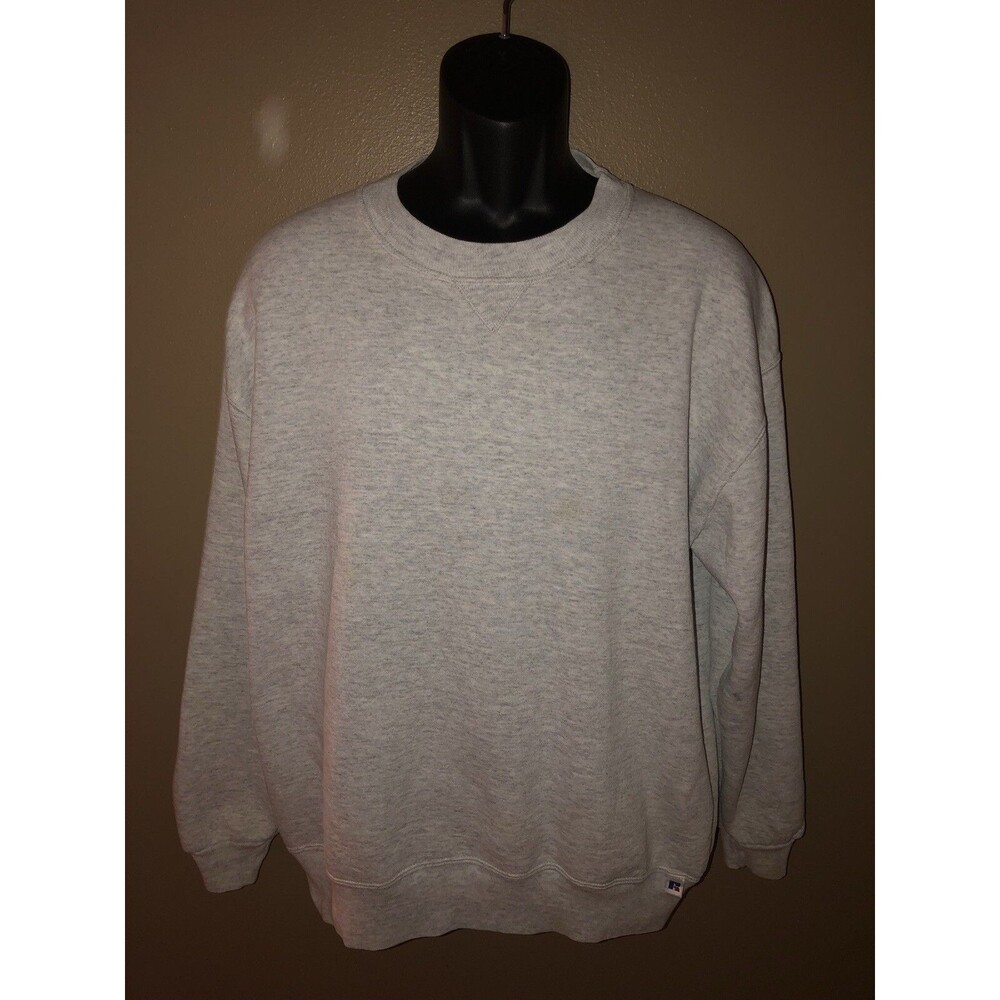 Vintage 90s Russell Athletic Mens 2XL Blank Sweatshirt 50/50 Heather Gray USA